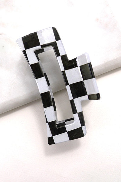 Checkered Translucent Hair Clip