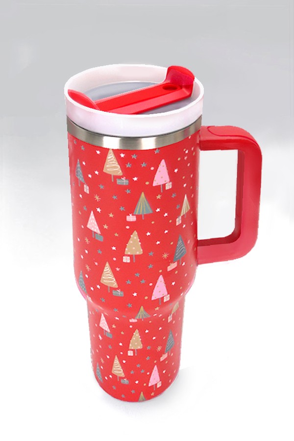 Christmas Tree Red 40oz Stainless Tumbler