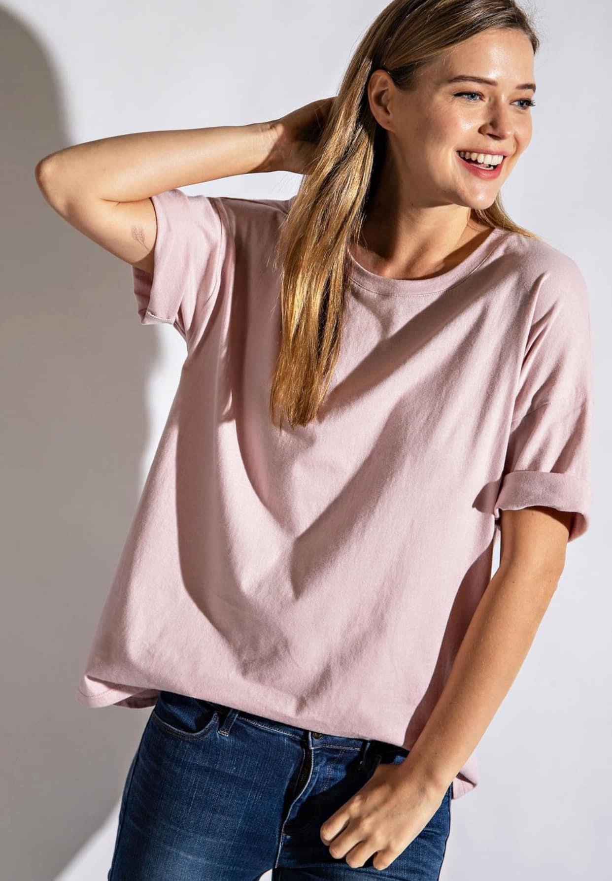 Favorite Cotton Boyfriend Tee Dusty Rose