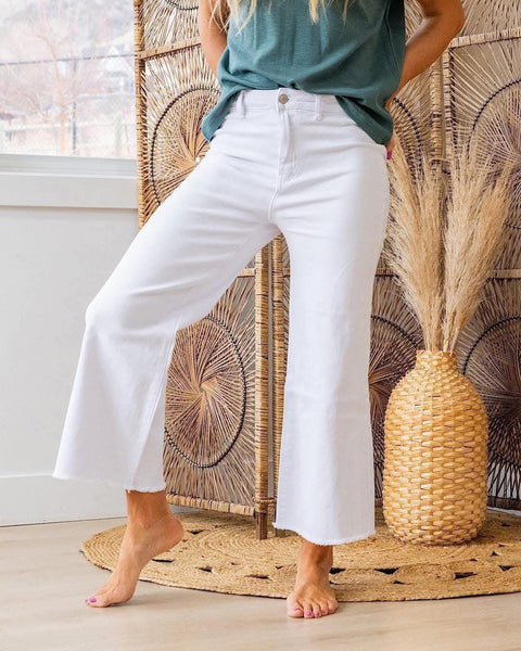 Wide Leg Crop Jean White