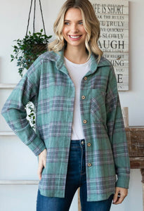 Jade Plaid Button Down Shirt