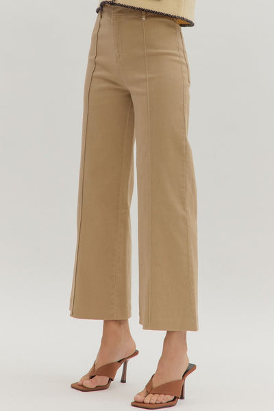 Camel Denim Wide Leg Jean