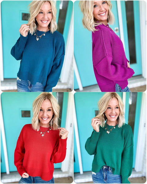 Classic Statement Sweater Plum