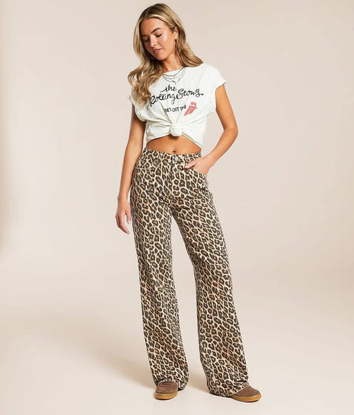 Vervet Leopard Print Wide Leg Straight Jean