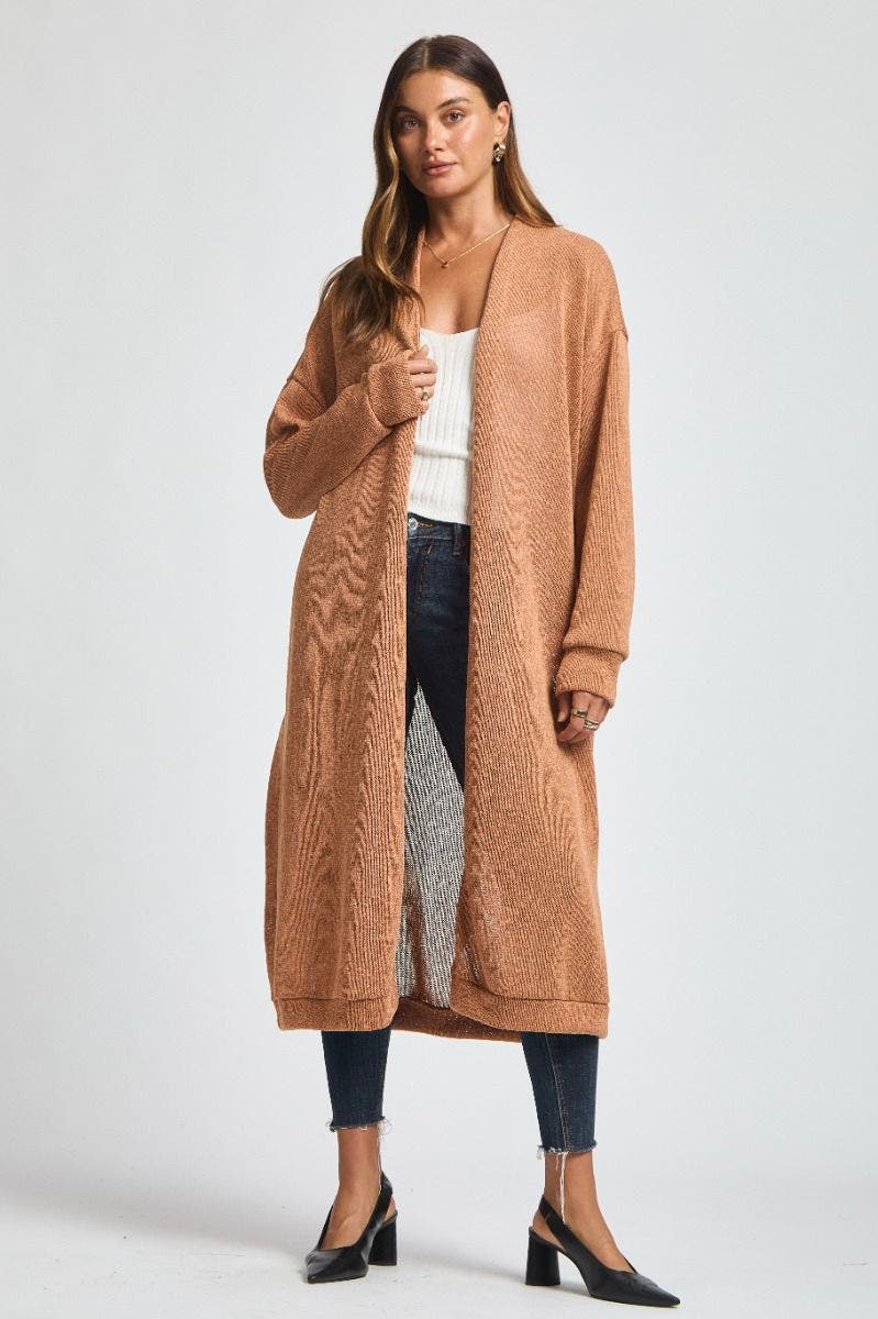 Hideaway Lightweight Travel Cardigan Toffee