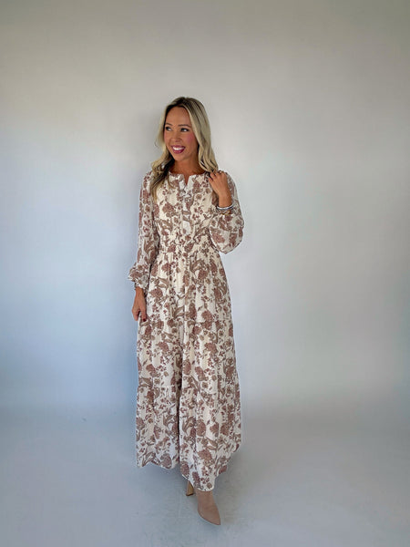 Stevie Cream Floral Maxi Dress