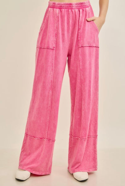 Mineral Washed Everyday Pant Hot Pink