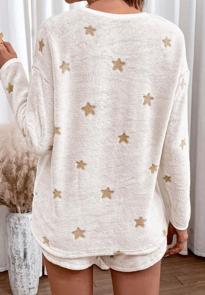 Sherpa Plush Star Print Lounge Set