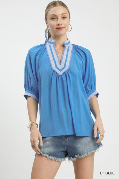 UMGEE Blue Contrast Top