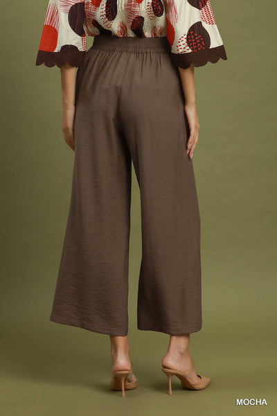 UMGEE Wide Leg Pull On Pant Mocha