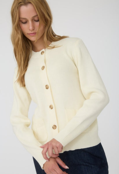 Button Up Cardigan Sweater Ivory Cream