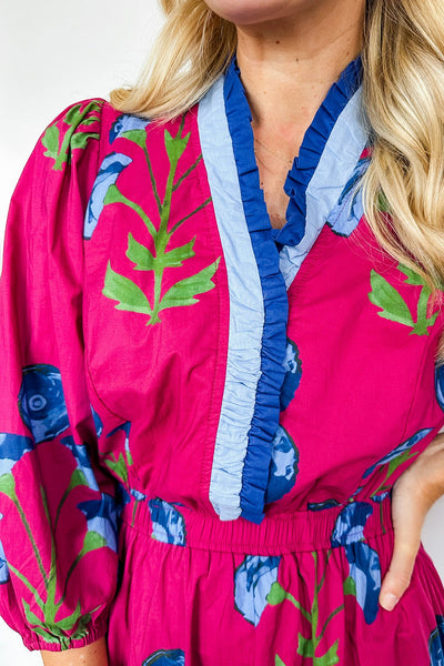 UMGEE Floral Midi Dress Berry Mix