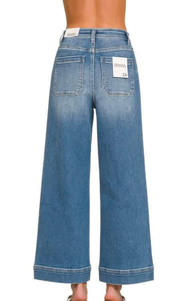Zenana Pintuck Wide Leg Jean