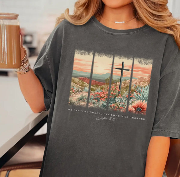 Comfort Colors His Love Was Greater Tee Pepper