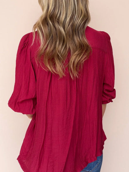 UMGEE Crimson Ruffe Top