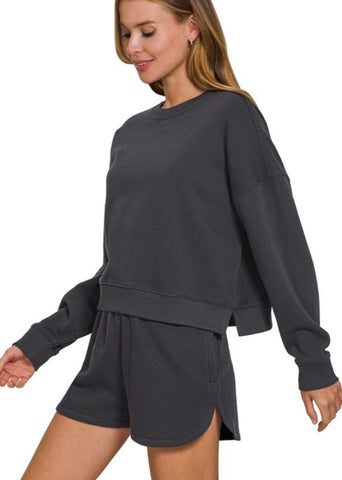 Scuba Sweatshirt & Shorts SET Black