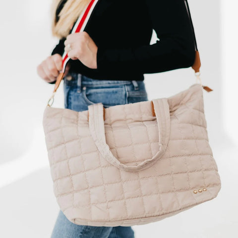 Daydreamer Quilted Tote Bag Beige