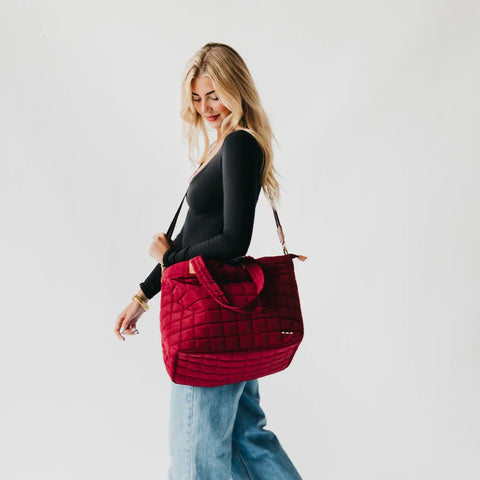 Daydreamer Quilted Tote Bag Burgundy