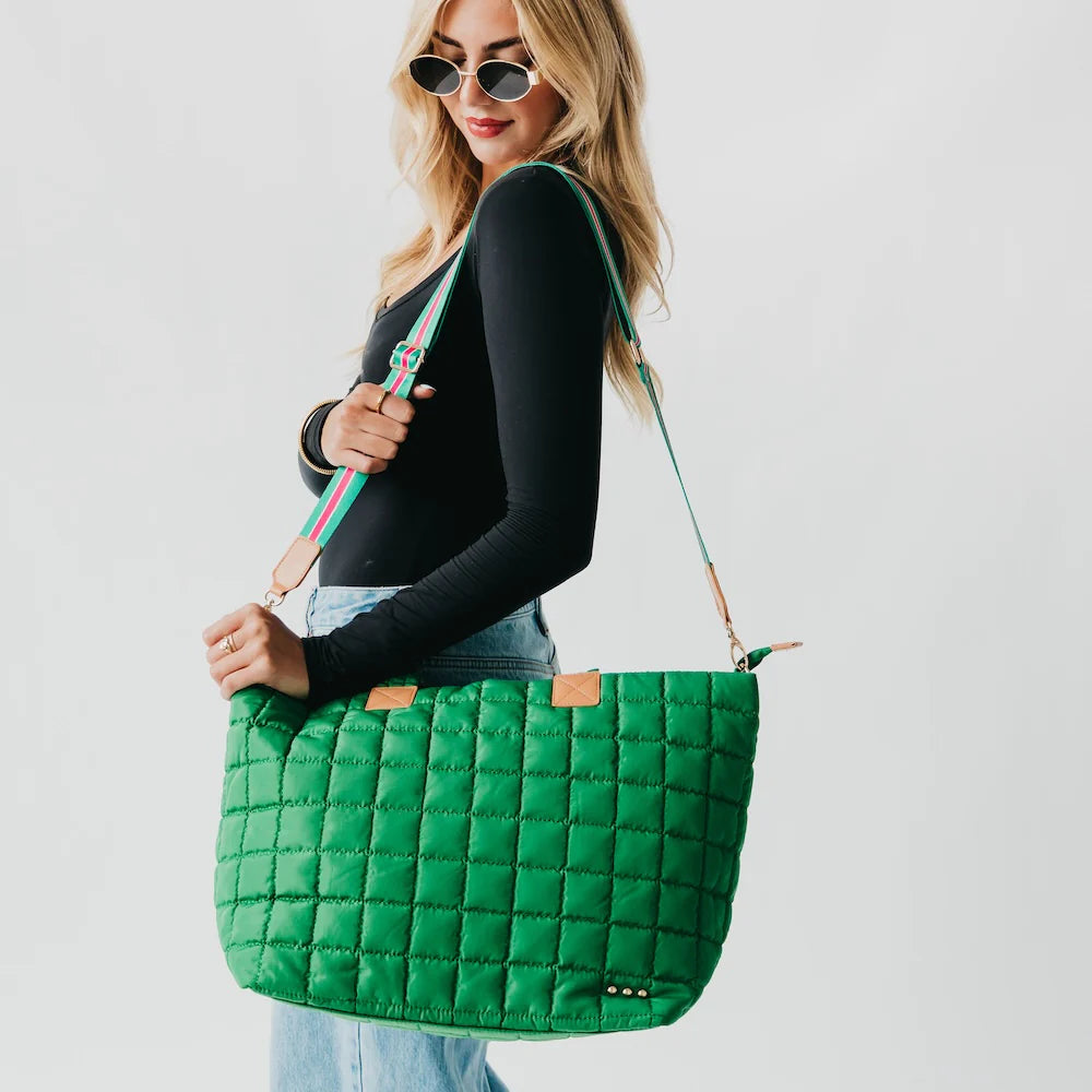 Daydreamer Quilted Tote Bag Green