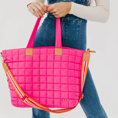 Daydreamer Quilted Tote Bag Pink