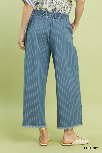 UMGEE Denim Stripe Wide Leg Pant