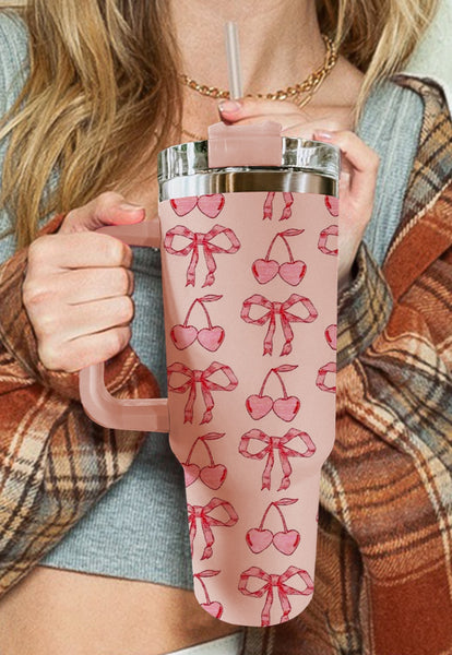 Bow Cherry Print 40oz Stainless Tumbler