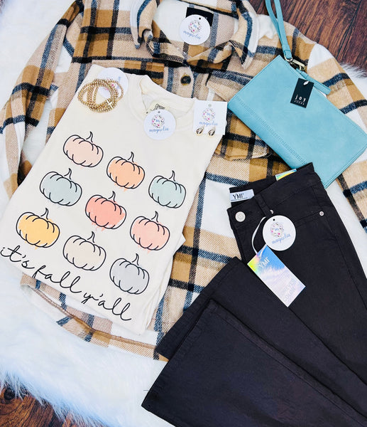 Comfort Colors It's Fall Y'all Multi Pumpkin Tee