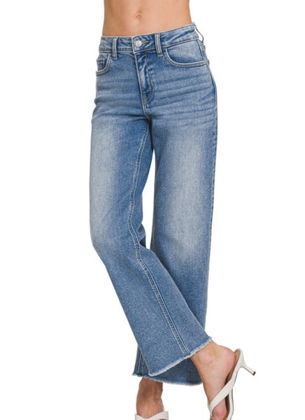 Zenana Lanie Straight Leg Mid Wash Jean