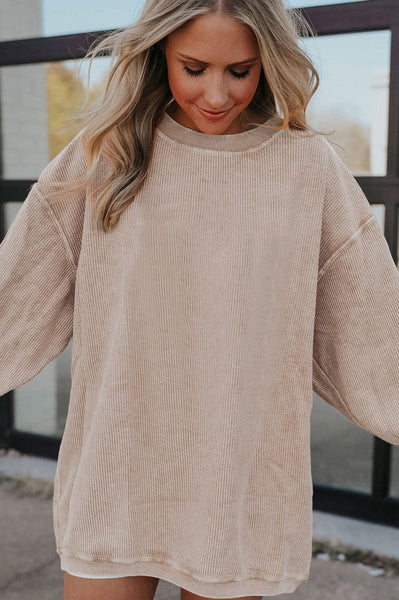 Andy Corded Pullover Beige