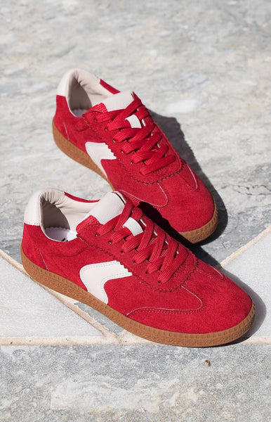 CORKYS Spoiler Alert Sneaker Red Faux Suede