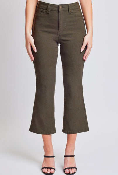 Hyperstretch Crop Kick Flare Pant Dark Olive