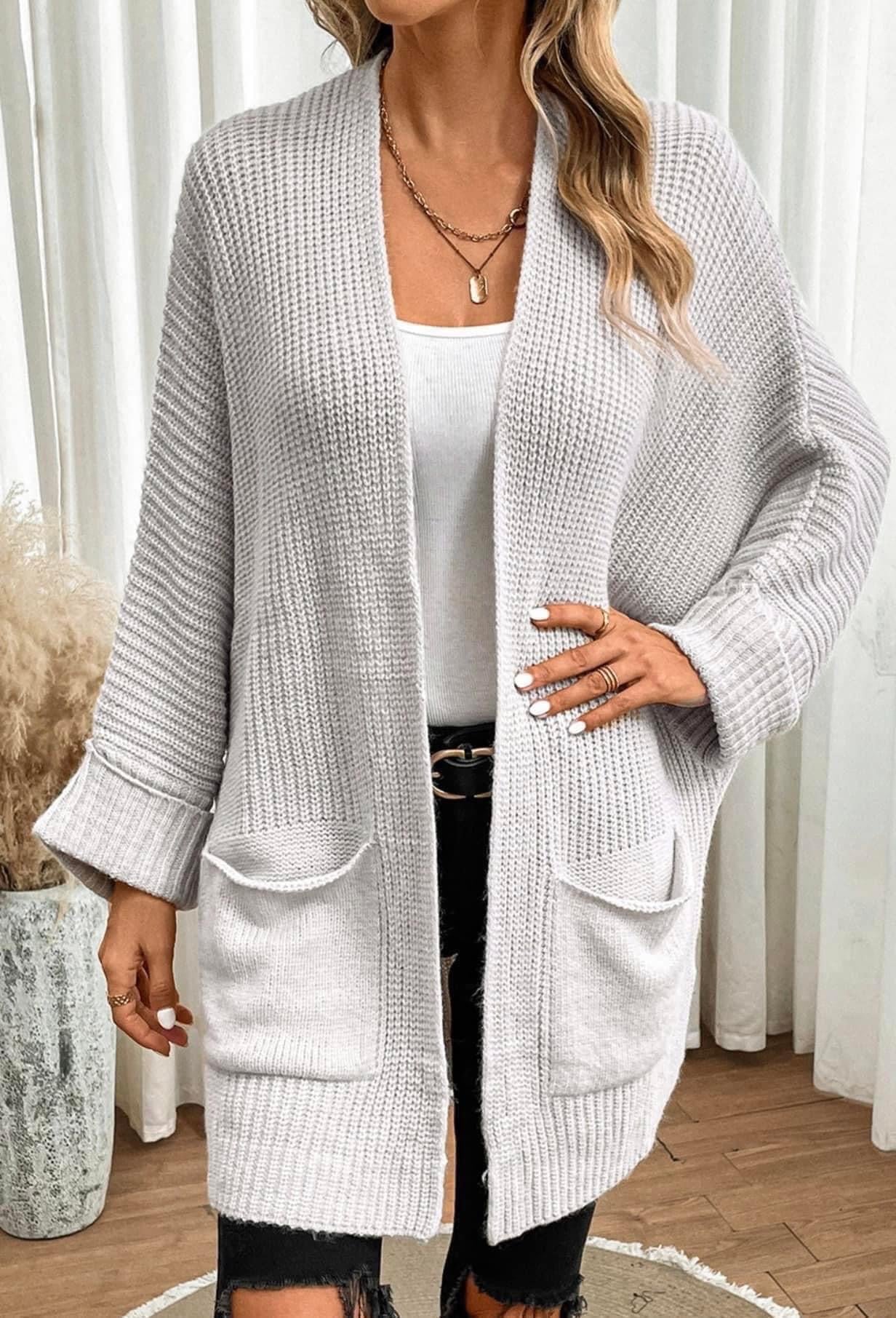 Aspen Knit Sweater Cardigan Grey
