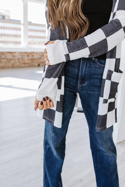 Lola Checkered Cardigan