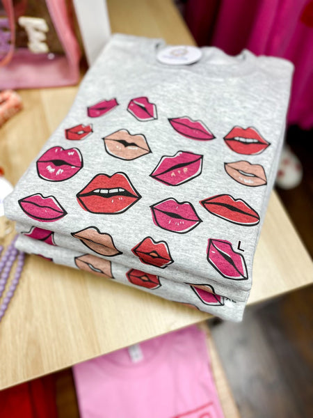 Multi Retro Lips Cozy Sweatshirt