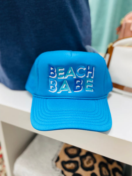 Beach Babe Foam Trucker Hat Blue