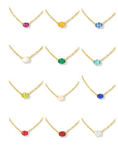 KS CAILIN CRYSTAL PENDANT NECKLACE GOLD