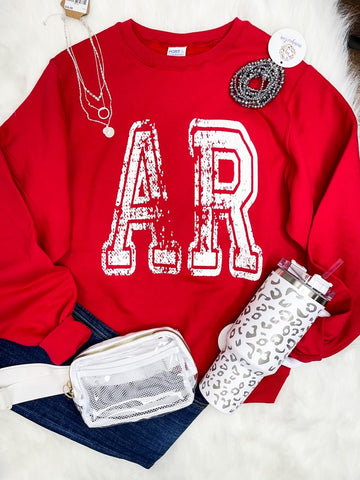 Red AR Screen Print Cozy Sweatshirt