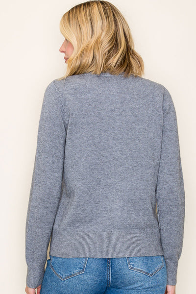 Grey Multi Button Cardigan Sweater