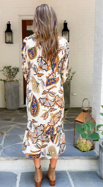 UMGEE Cream Boho Floral Dress