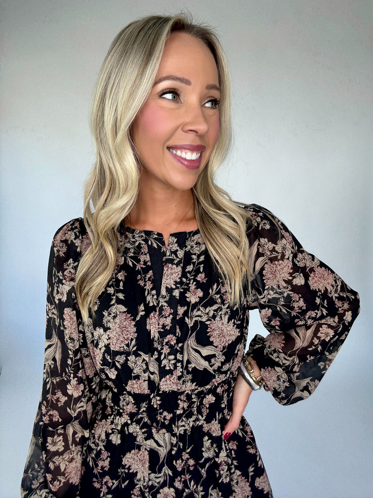 Stevie Black Floral Maxi Dress