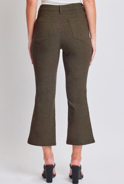 Hyperstretch Crop Kick Flare Pant Dark Olive