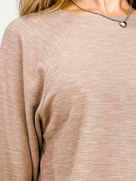 Cotton Slub Long Sleeve 2PC Set Cocoa