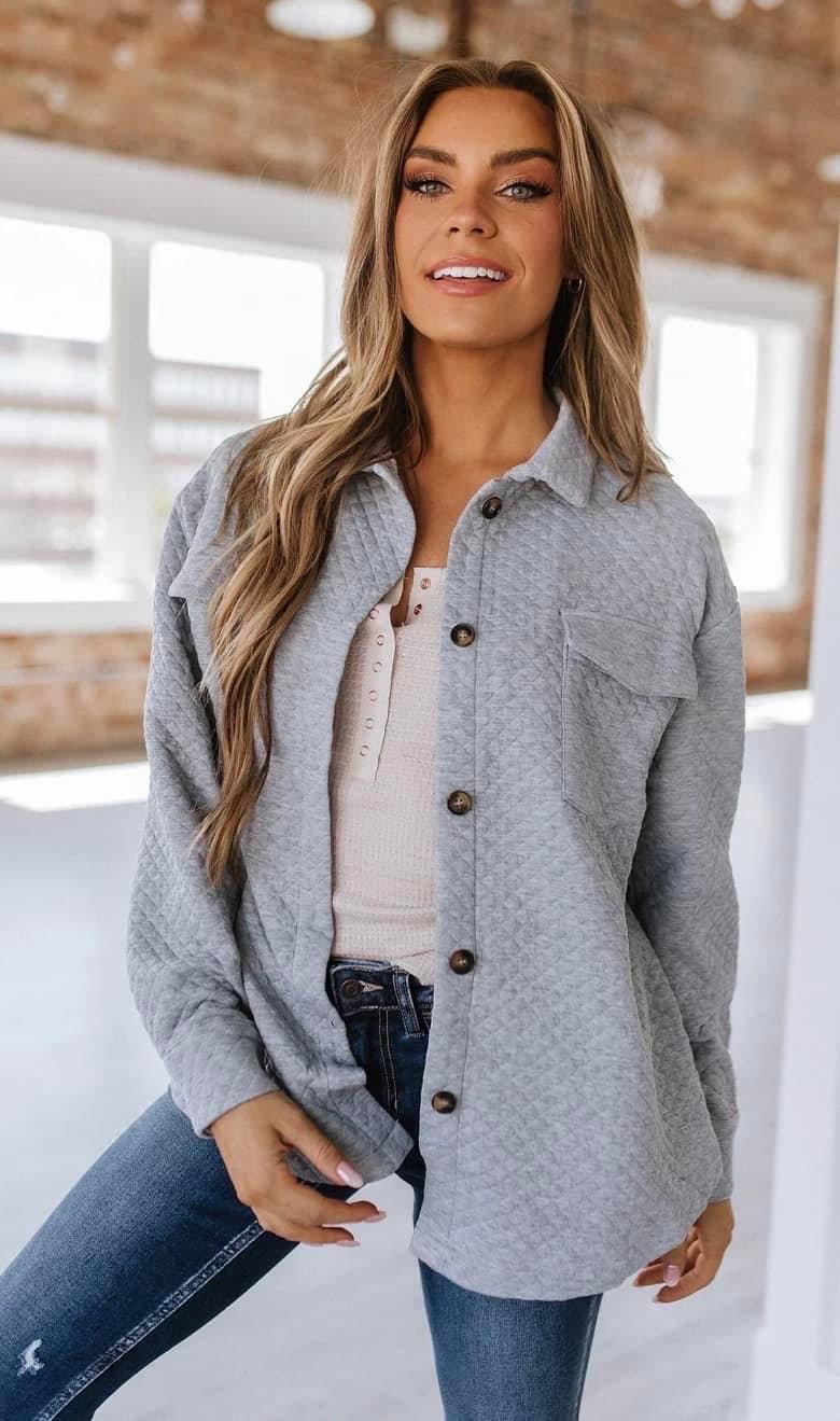 quilted button down