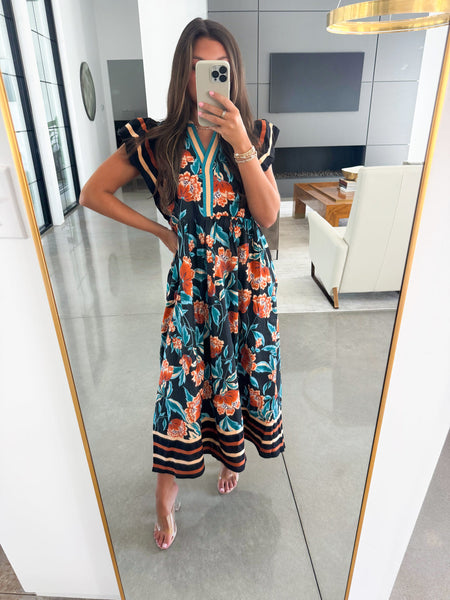 Bold Floral Printed Dress