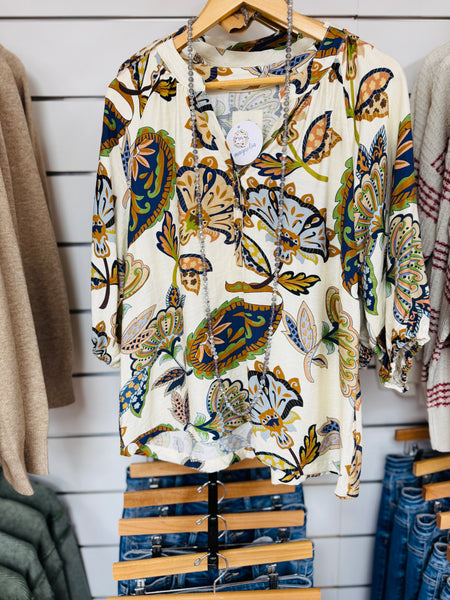 UMGEE Boho Paisley Top Cream Mix