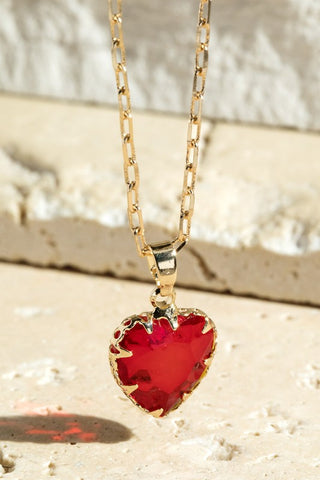 Heart of Glass Charm Necklace