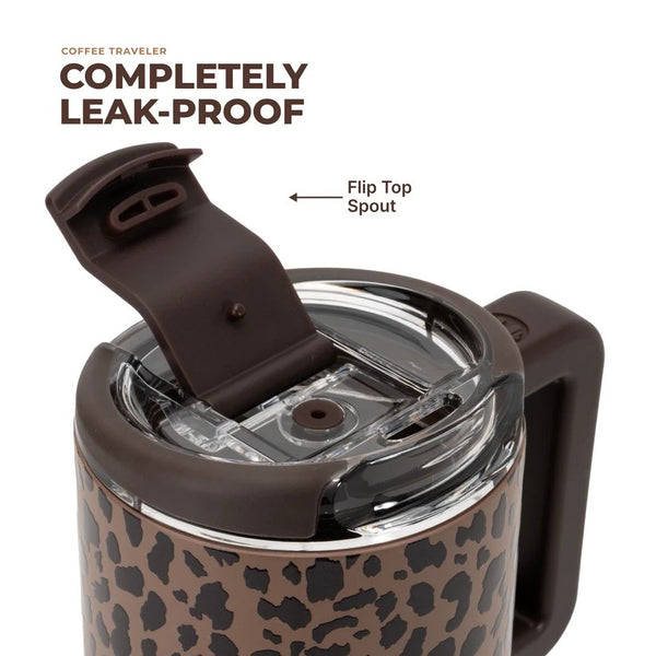 HydroJug Coffee Traveler 20oz Brown Leopard