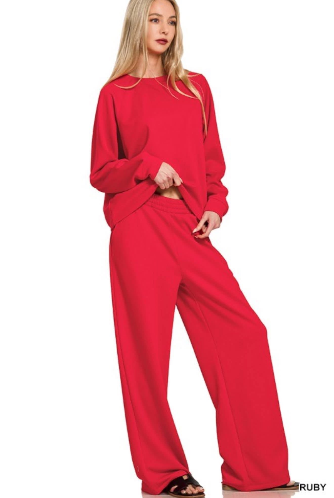Ruby Red 2PC Scuba Lounge Set