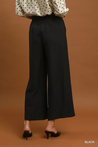 UMGEE Wide Leg Pull On Pant Black