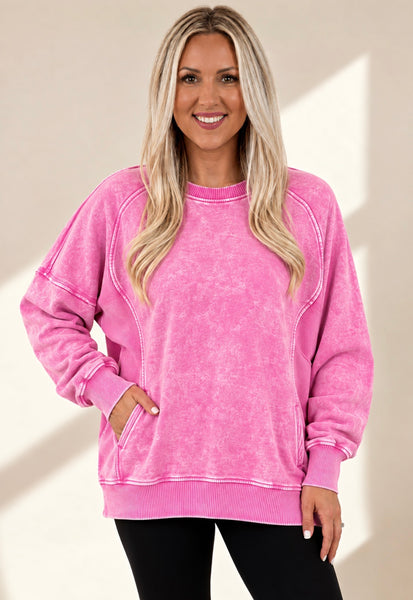 Acid Wash Sweatshirt Mauve